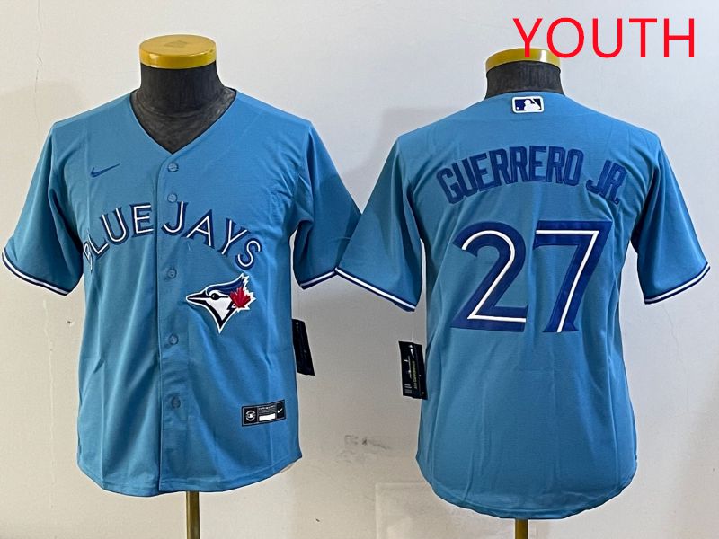 Youth Toronto Blue Jays #27 Guerrero jr Light Blue Game 2025 Nike MLB Jersey style 1